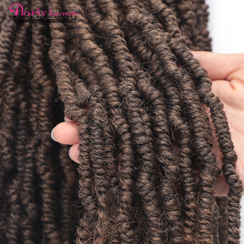 14 18 inch  Spring Twists Synthetic Crochet Hair Extensions Ombre Crochet Braids Pre Looped Bomb Twist Tresse Braiding