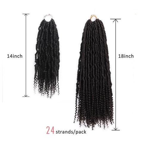 14 18 inch  Spring Twists Synthetic Crochet Hair Extensions Ombre Crochet Braids Pre Looped Bomb Twist Tresse Braiding