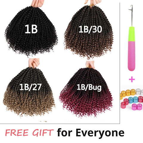 14 inch Marley Braids Ombre Hair Crochet Braid Synthetic Braiding Hair Extensions Braids Curly Crochet Hair Women Locs Twist