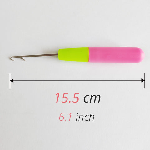 1Piece 15Cm Pink&Lemon Color Plastic Knitting Crochet Hook Needles Jumbo Braiding Hair Crochet Braids Hair Extensions Handle Wig