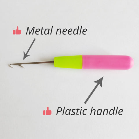1Piece 15Cm Pink&Lemon Color Plastic Knitting Crochet Hook Needles Jumbo Braiding Hair Crochet Braids Hair Extensions Handle Wig