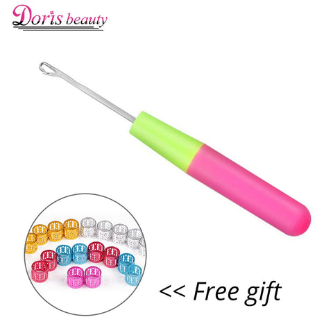 1Piece 15Cm Pink&Lemon Color Plastic Knitting Crochet Hook Needles Jumbo Braiding Hair Crochet Braids Hair Extensions Handle Wig