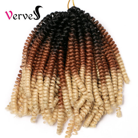 Qp hair3 pcs Synthetic Spring Twist Crochet Braid Hair Extension 8 inch,30 strands/pack ombre braiding hair colorful braids extensions