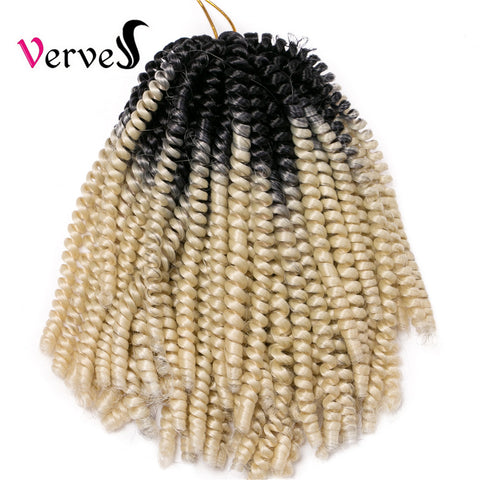 Qp hair3 pcs Synthetic Spring Twist Crochet Braid Hair Extension 8 inch,30 strands/pack ombre braiding hair colorful braids extensions