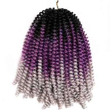 Qp hair3 pcs Synthetic Spring Twist Crochet Braid Hair Extension 8 inch,30 strands/pack ombre braiding hair colorful braids extensions