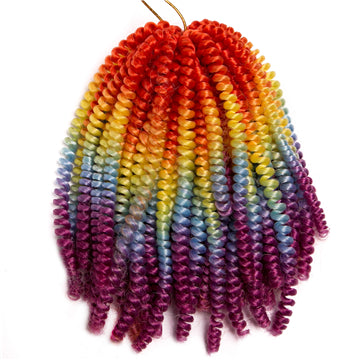 Qp hair3 pcs Synthetic Spring Twist Crochet Braid Hair Extension 8 inch,30 strands/pack ombre braiding hair colorful braids extensions