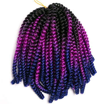 Qp hair3 pcs Synthetic Spring Twist Crochet Braid Hair Extension 8 inch,30 strands/pack ombre braiding hair colorful braids extensions