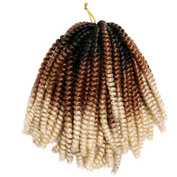 Qp hair3 pcs Synthetic Spring Twist Crochet Braid Hair Extension 8 inch,30 strands/pack ombre braiding hair colorful braids extensions