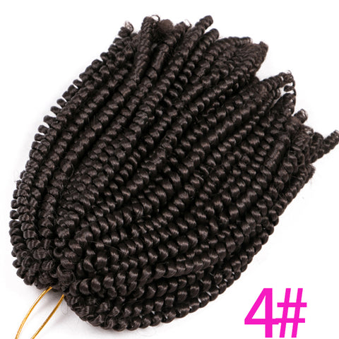 Qp hair3 pcs Synthetic Spring Twist Crochet Braid Hair Extension 8 inch,30 strands/pack ombre braiding hair colorful braids extensions