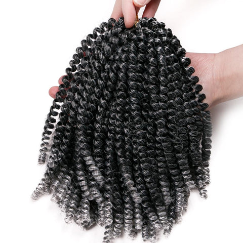 Qp hair3 pcs Synthetic Spring Twist Crochet Braid Hair Extension 8 inch,30 strands/pack ombre braiding hair colorful braids extensions