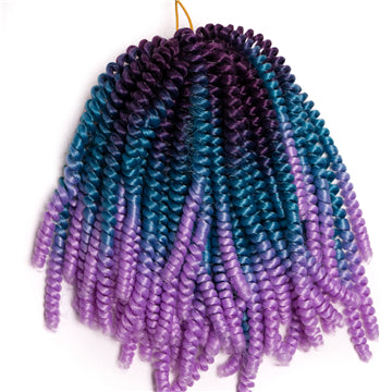 Qp hair3 pcs Synthetic Spring Twist Crochet Braid Hair Extension 8 inch,30 strands/pack ombre braiding hair colorful braids extensions