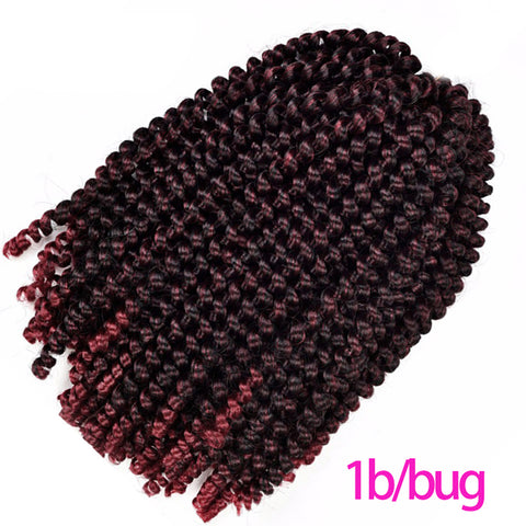 Qp hair3 pcs Synthetic Spring Twist Crochet Braid Hair Extension 8 inch,30 strands/pack ombre braiding hair colorful braids extensions