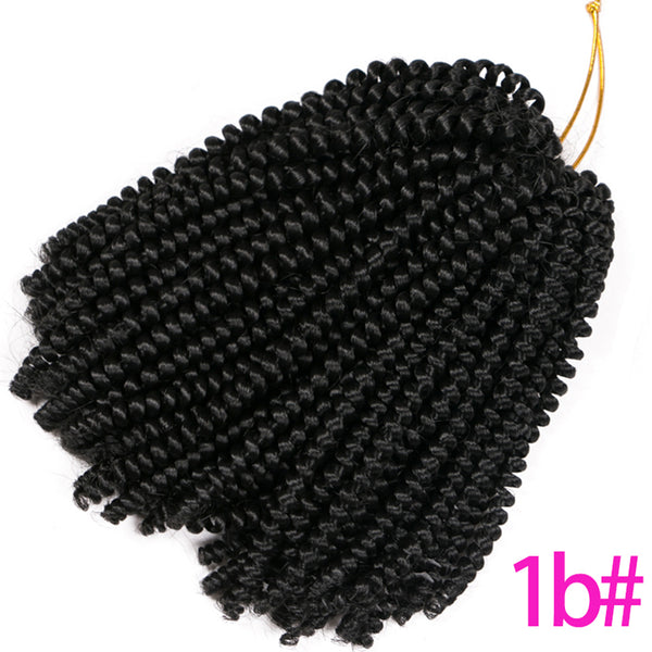 Qp hair3 pcs Synthetic Spring Twist Crochet Braid Hair Extension 8 inch,30 strands/pack ombre braiding hair colorful braids extensions