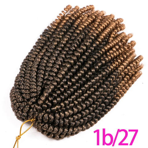 Qp hair3 pcs Synthetic Spring Twist Crochet Braid Hair Extension 8 inch,30 strands/pack ombre braiding hair colorful braids extensions