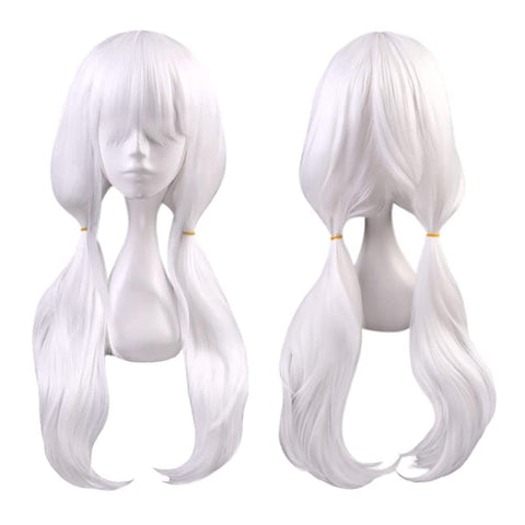 Qp hairC-ZOFEK Angie Yonaga Cosplay Wig White Long Tails (White)