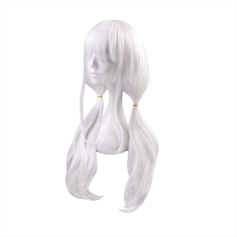 Qp hairC-ZOFEK Angie Yonaga Cosplay Wig White Long Tails (White)