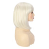 Qp hairShort Straight Blonde Bob Wig with Bangs Platinum White Blonde Hair Heat Resistant Synthetic Wig 12 Inch Costume Party Cosplay Wigs for Women