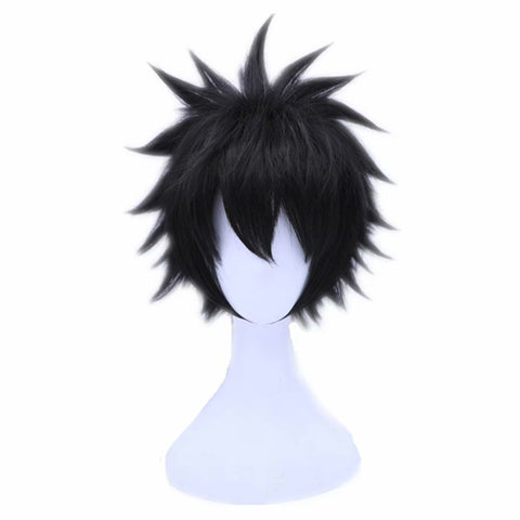 Qp hairCOSPLAZA Brown Short Layered Hair for Man Overhaul Hero Animation Character Halloween Party Cosplay Wigs