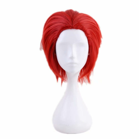 Qp hairCOSPLAZA Brown Short Layered Hair for Man Overhaul Hero Animation Character Halloween Party Cosplay Wigs