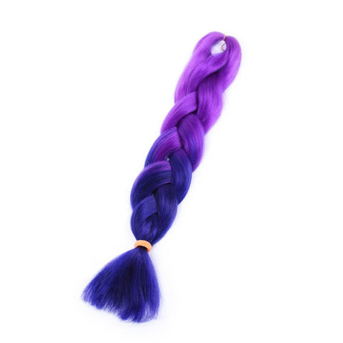New Bee Hair(TM)1Pcs/Lot Ombre Kanekalon Jumbo Braiding Hair 24''' Synthetic Purple To Blue Ombre High Temperature Fiber Jumbo Braid Hair-100G