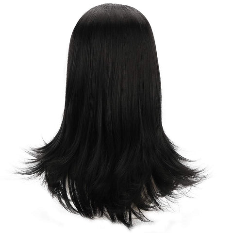 Qp hairPARTY ZONE Long Black Cosplay Wig for Mens Synthetic Full Head Straight Anime Men Wigs Role Play Hair for Party Halloween Costume Wig （ Black）