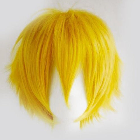 Qp hairUnisex Women Mens Male Short Black Fluffy Straight Hair Wigs Anime Cosplay Party Dress Costume Synthetic Wig