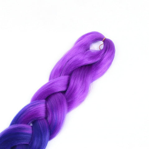 New Bee Hair(TM)1Pcs/Lot Ombre Kanekalon Jumbo Braiding Hair 24''' Synthetic Purple To Blue Ombre High Temperature Fiber Jumbo Braid Hair-100G
