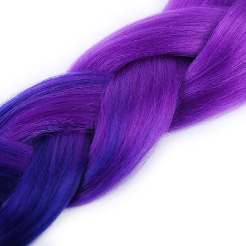 New Bee Hair(TM)1Pcs/Lot Ombre Kanekalon Jumbo Braiding Hair 24''' Synthetic Purple To Blue Ombre High Temperature Fiber Jumbo Braid Hair-100G