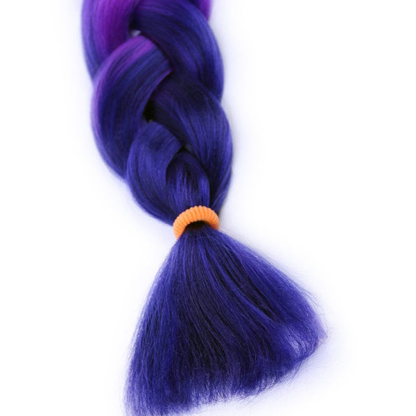 New Bee Hair(TM)1Pcs/Lot Ombre Kanekalon Jumbo Braiding Hair 24''' Synthetic Purple To Blue Ombre High Temperature Fiber Jumbo Braid Hair-100G