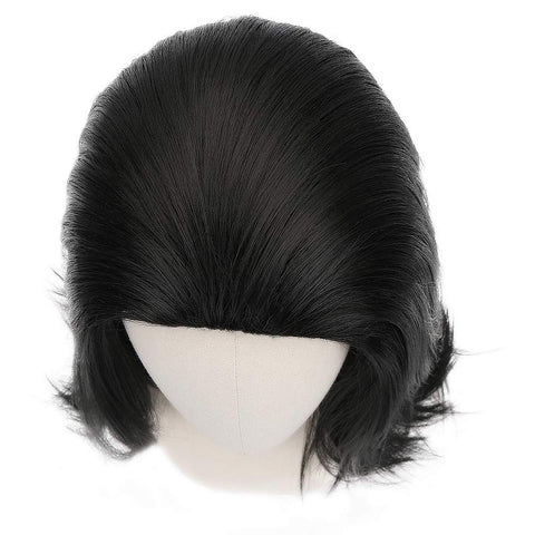 Qp hairPARTY ZONE Long Black Cosplay Wig for Mens Synthetic Full Head Straight Anime Men Wigs Role Play Hair for Party Halloween Costume Wig （ Black）