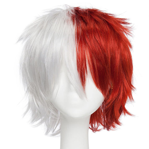 Qp hairUnisex Women Mens Male Short Black Fluffy Straight Hair Wigs Anime Cosplay Party Dress Costume Synthetic Wig