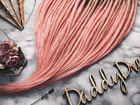 Synthetic Crochet Dreads — Ombre Set — Pink wine, Ombre Set, Ombre Dreads, Synthetic dreads, de dreads, se dreads, Black, Custom Dreadlocks Extensions