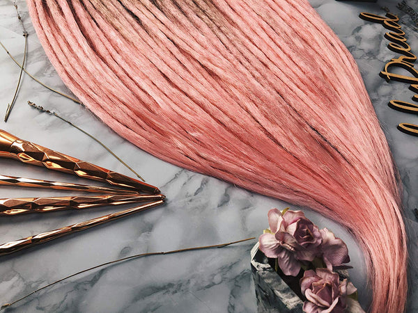 Synthetic Crochet Dreads — Ombre Set — Pink wine, Ombre Set, Ombre Dreads, Synthetic dreads, de dreads, se dreads, Black, Custom Dreadlocks Extensions
