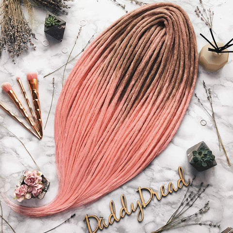Synthetic Crochet Dreads — Ombre Set — Pink wine, Ombre Set, Ombre Dreads, Synthetic dreads, de dreads, se dreads, Black, Custom Dreadlocks Extensions