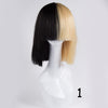 Blonde Sia wig Thick Blunt Bob Wig  Half Blonde and Black 2 Tone Cosplay Costume Wig