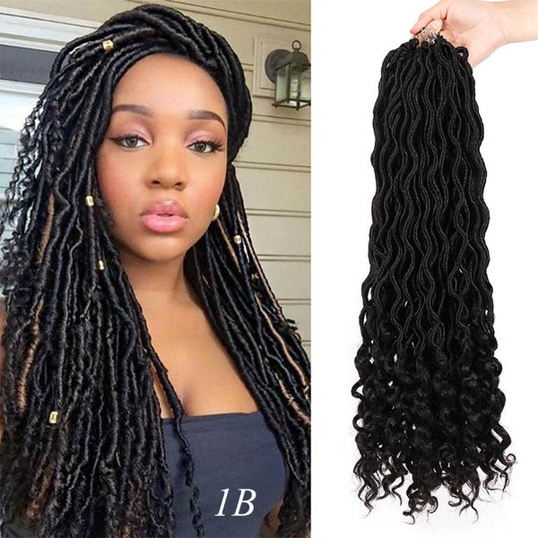 Bohemian Faux Locs Crochet Hair Extensions Curly Crochet Braiding Hair Goddess Synthetic Hair Ombre Doris beauty