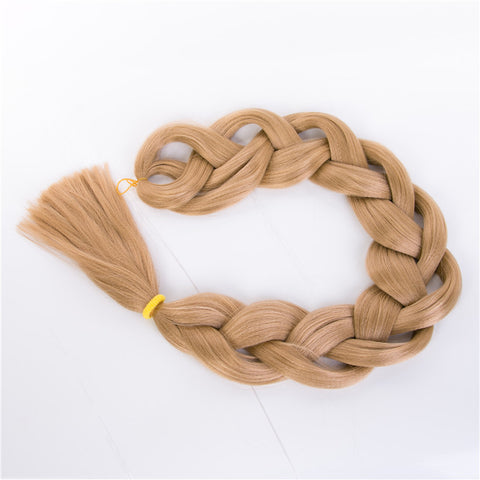 Qp hairBraiding Hair 1 Piece Long Synthetic Low Temperature Fiber Braid Pure Color Jumbo Braid Hair Extensions Pink Brown