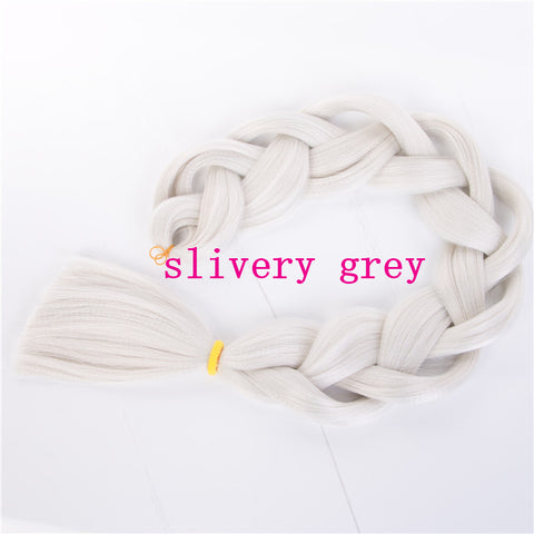 Qp hairBraiding Hair 1 Piece Long Synthetic Low Temperature Fiber Braid Pure Color Jumbo Braid Hair Extensions Pink Brown