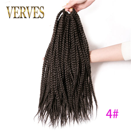 Qp hairBraiding hair 18 inch Synthetic Box Crochet Hair Extensions,22 strands/piece Ombre Braids Brown Black Blonde