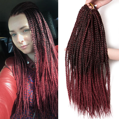 Qp hairBraiding hair 18 inch Synthetic Box Crochet Hair Extensions,22 strands/piece Ombre Braids Brown Black Blonde