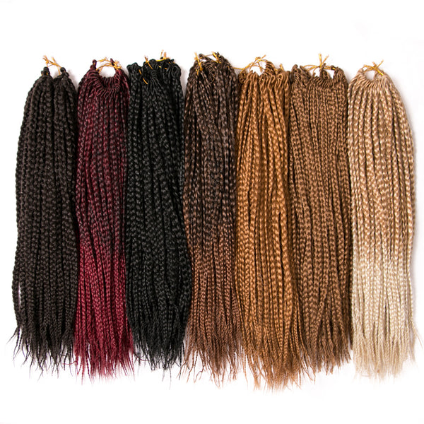 Qp hairBraiding hair 18 inch Synthetic Box Crochet Hair Extensions,22 strands/piece Ombre Braids Brown Black Blonde