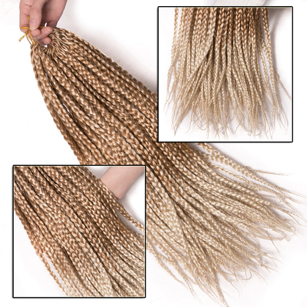 Qp hairBraiding hair 18 inch Synthetic Box Crochet Hair Extensions,22 strands/piece Ombre Braids Brown Black Blonde