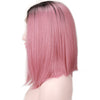Qp Hair Black Ombre Pink Straight Bob Synthetic Lace Front Wigs For Women High Temperature Short Hairstyles Natural Afro Wigs
