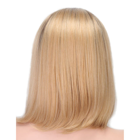 Qp Hair Black To Blond Ombre Lace Front Wig For Black Women African American Short Synthetic Wigs Heat Resistant Bob Wig