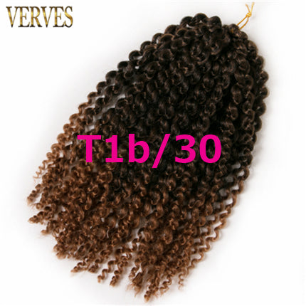 Qp hairCrochet Braid Hair 60g/pack Synthetic Curly Braid 12 inch Ombre Braiding Hair Extentions Marley Afro Natural Black