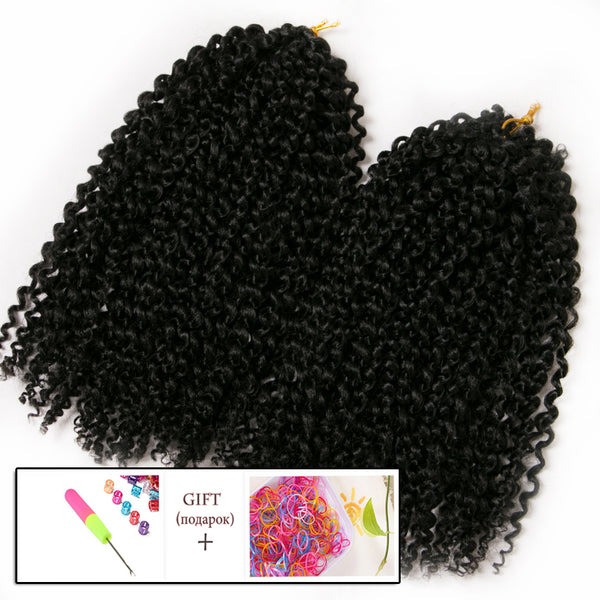 Qp hairCrochet Braid Hair 60g/pack Synthetic Curly Braid 12 inch Ombre Braiding Hair Extentions Marley Afro Natural Black