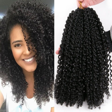 Qp hairCrochet Braid Hair 60g/pack Synthetic Curly Braid 12 inch Ombre Braiding Hair Extentions Marley Afro Natural Black