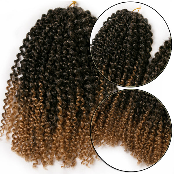 Qp hairCrochet Braid Hair 60g/pack Synthetic Curly Braid 12 inch Ombre Braiding Hair Extentions Marley Afro Natural Black