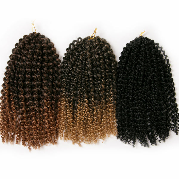 Qp hairCrochet Braid Hair 60g/pack Synthetic Curly Braid 12 inch Ombre Braiding Hair Extentions Marley Afro Natural Black