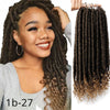 Crochet Braid Hair Curly Crochet Hair Goddess Faux Locs 16 Inch Synthetic Hair Extensions Ombre Braiding Hair Soft Natural